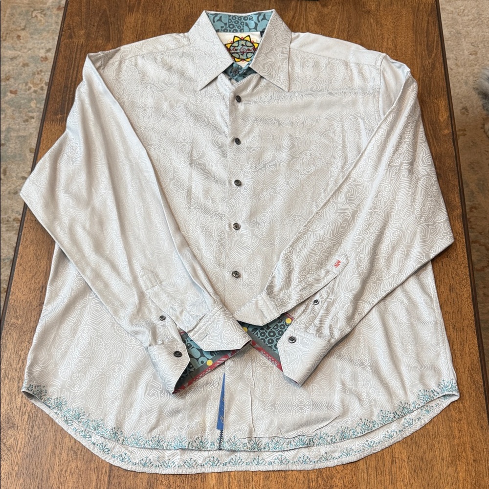 Robert Graham Gray Paisley Button Down Shirt - Picture 1 of 9